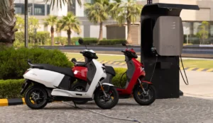 Vida V2 Plus Review 2026 – electric scooter parked in city with removable battery visible