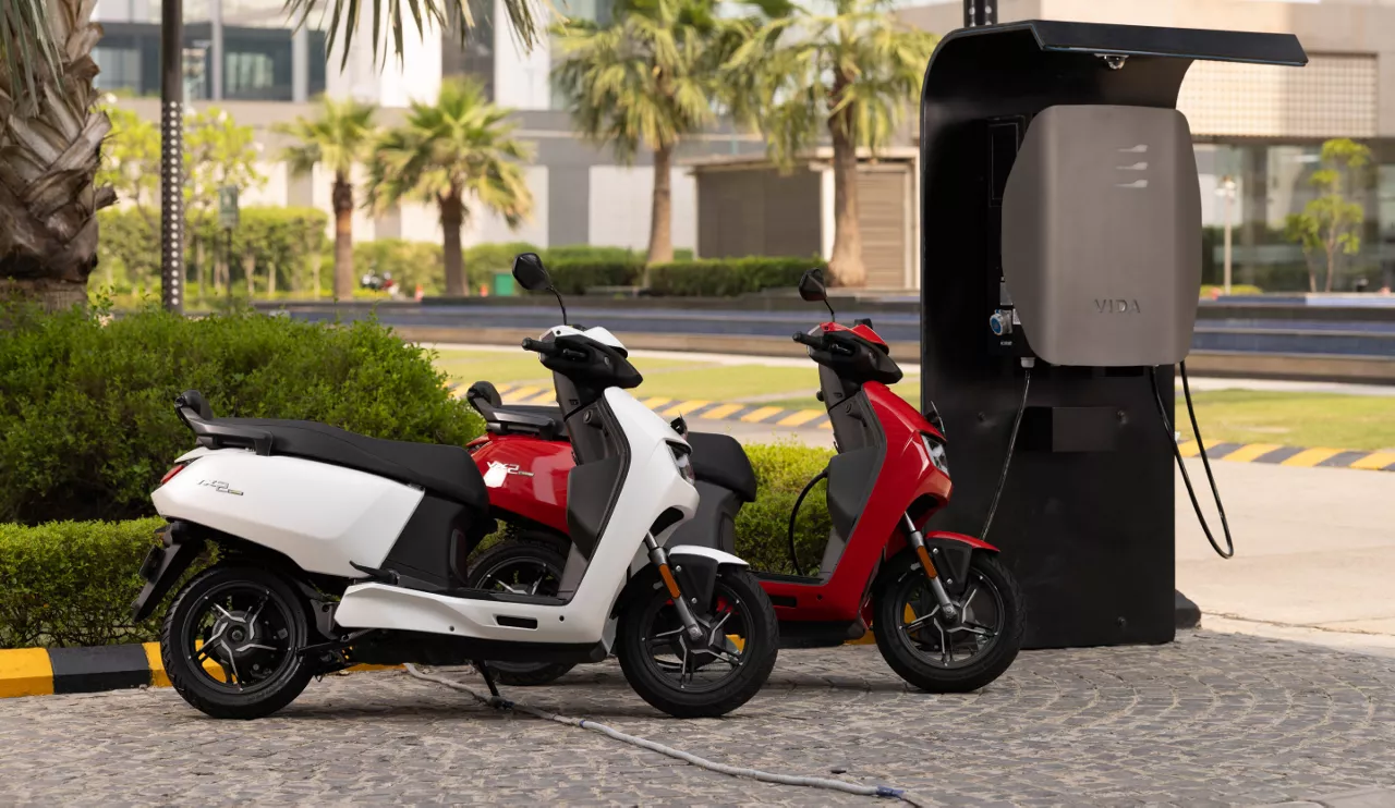 Vida V2 Plus Review 2026 – electric scooter parked in city with removable battery visible
